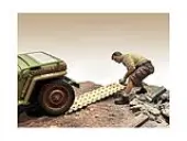 ""4X4 Mechanic"" Figure 2 with Board Accessory for 1/18 Scale Models by American Diorama