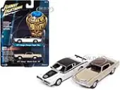 1971 Dodge Charger Super Bee White and 1971 Chevrolet Monte Carlo SS Sandalwood Brown ""Class of 1971"" Set of 2 Cars 1/64 Diecast Model Cars by Johnny