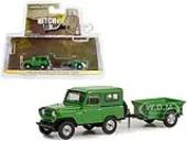 1972 Nissan Patrol Green with 1/4 Ton Cargo Trailer ""Hitch &amp; Tow"" Series 25 1/64 Diecast Model Car by Greenlight