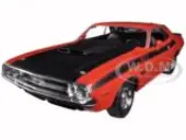 1970 Dodge Challenger T/A Orange with Black Hood and Black Stripes ""NEX Models"" 1/24 Diecast Model Car by Welly