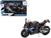 BMW M 1000 RR Motorcycle Black with Red and Blue Stripes 1/12 Diecast Model by New Ray