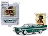 1957 Plymouth Belvedere with Wreath Accessory Green with Cream Top ""Norman Rockwell"" Series 2 1/64 Diecast Model Car by Greenlight
