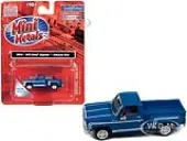 1976 Chevrolet Stepside Pickup Truck Hawaiian Blue with White Stripes 1/87 (HO) Scale Model Car by Classic Metal Works