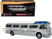 1959 GM PD4104 Motorcoach Bus ""Greyhound"" Silver and Cream with Blue Stripes ""Vintage Bus &amp; Motorcoach Collection"" Limited Edition Limited Editio