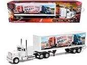 Peterbilt 379 Truck White with Dry Van Trailer ""Truckers Rule America"" ""Long Haul Truckers"" Series 1/32 Diecast Model by New Ray