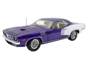 1971 Plymouth Barracuda Violet Metallic and White Limited Edition to 350 pieces Worldwide 1/18 Diecast Model Car by ACME