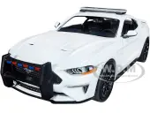 2018 Ford Mustang GT Police Car Unmarked Plain White ""Law Enforcement and Public Service"" Series 1/24 Diecast Model Car by Motormax