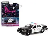 2001 Ford Crown Victoria Police Interceptor Black and White LAPD (Los Angeles Police Department) ""Drive"" (2011) Movie ""Hollywood Series"" Release 37 1