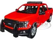 2019 Ford F-150 Lariat Crew Cab Pickup Truck Unmarked Fire Department Red ""Law Enforcement and Public Service"" Series 1/24 Diecast Model Car by Motor