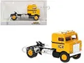 1950 Kenworth Bullnose Truck Tractor Yellow with Black Stripes ""ICX"" 1/87 (HO) Scale Model Car by Brekina