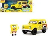 1973 Ford Bronco Yellow with Graphics and SpongeBob SquarePants Diecast Figure ""SpongeBob SquarePants"" (1999Current) TV Series ""Hollywood Rides"" Seri