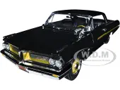 1962 Pontiac Grand Prix ""Fireball Roberts Edition"" Starlight Black with Gold Stripes 1/18 Diecast Model Car by Auto World