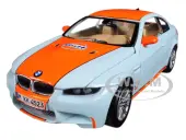 BMW M3 Coupe with ""Gulf Oil"" Livery Light Blue with Orange Stripe 1/24 Diecast Model Car by Motormax
