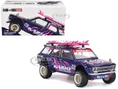Datsun Kaido 510 Wagon 4x4 RHD (Right Hand Drive) 90 ""Kaido Offroad V2"" Purple with Pink Graphics and Surfboards on Roof (Designed by Jun Imai) ""Kaid