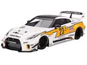 Nissan LB-Silhouette WORKS GT 35GT-RR Ver.1 RHD (Right Hand Drive) 23 White with Yellow Stripes ""LB Racing"" 1/18 Model Car by Top Speed
