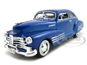 1948 Chevrolet Aerosedan Fleetline Blue 1/24 Diecast Model Car by Motormax