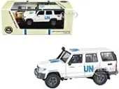 2014 Toyota Land Cruiser LC76 White ""United Nations"" 1/64 Diecast Model Car by Paragon Models