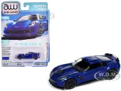 2019 Chevrolet Corvette Z06 Elkhart Lake Blue Metallic ""Sports Cars"" Series 1/64 Diecast Model Car by Auto World