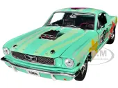 1966 Ford Mustang Fastback 22 Seafoam Green and Light Green Striped with Flower Graphics ""Hurst Power Flowers"" Limited Edition to 6550 pieces Worldwi