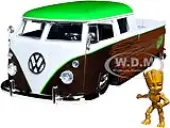 1963 Volkswagen Bus Pickup Truck with Groot Diecast Figurine ""Guardians of the Galaxy"" ""Marvel"" Series 1/24 Diecast Model Car by Jada
