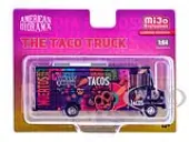 Food Truck ""The Taco Truck"" Purple with Graphics 1/64 Diecast Model by American Diorama