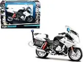 BMW R1200RT ""U.S. Police"" White ""Authority Police Motorcycles"" Series with Plastic Display Stand 1/18 Diecast Motorcycle Model by Maisto