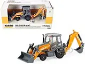 Case 580 Super N WT Backhoe Loader Orange and Gray ""Case Construction"" Series 1/50 Diecast Model by ERTL TOMY
