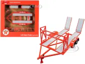 Tandem Car Trailer with Tire Rack Orange ""Texaco"" for 1/43 Scale Model Cars by GMP