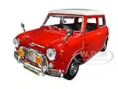 1961-1967 Morris Mini Cooper Red with White Top ""Timeless Legends"" 1/18 Diecast Model Car by Motormax