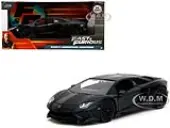 Shaws Lamborghini Aventador Matt Black ""Furious 7"" (2015) Movie ""Fast &amp; Furious"" Series 1/24 Diecast Model Car by Jada