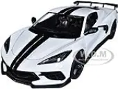2020 Chevrolet Corvette Stingray Coupe White with Black Stripes ""Special Edition"" Series 1/24 Diecast Model Car by Maisto