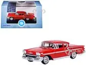 1958 Chevrolet Impala Sports Coupe Rio Red 1/87 (HO) Scale Diecast Model Car by Oxford Diecast