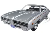 1969 Pontiac GTO Judge Silver Metallic ""Timeless Classics"" Series 1/18 Diecast Model Car by Motormax