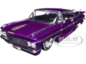 1959 Chevrolet Impala Lowrider Candy Purple with Wire Wheels ""Street Low"" Series 1/24 Diecast Model Car by Jada