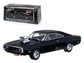 Doms 1970 Dodge Charger Black ""The Fast and The Furious"" Movie (2001) 1/43 Diecast Car Model by Greenlight