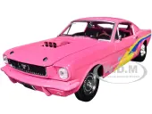 1966 Ford Mustang Fastback 22 Pink with Blue and Yellow Stripes ""Pro Street"" Limited Edition to 6250 pieces Worldwide 1/24 Diecast Model Car by M2 Ma