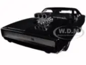 Doms 1970 Dodge Charger R/T Black ""Fast &amp; Furious 7"" (2015) Movie 1/24 Diecast Model Car by Jada