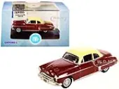 1950 Oldsmobile Rocket 88 Coupe Chariot Red with Canto Cream Top 1/87 (HO) Scale Diecast Model Car by Oxford Diecast