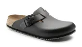 Birkenstock Boston Super Grip Leather Narrow Fit Men - Sandals Birkenstock - Black - 60196-5 - Size: 5
