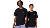 Converse Go-To Embroidered Star Chevron Standard Fit T-Shirt Unisex - T-shirts Converse - Black - 10023876-A02-XS - Size: XS
