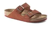 Birkenstock Arizona Nubuck Leather Narrow Fit Men - Sandals Birkenstock - Orange - 1023098-8 - Size: 8