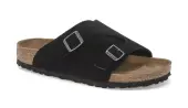 Birkenstock Zürich Suede Leather Regular Fit Men - Sandals Birkenstock - Black - 1025045-5.5 - Size: 5.5