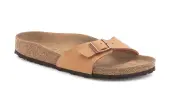Birkenstock Madrid Vegan Birko-Flor Nubuck Narrow Fit Women - Sandals Birkenstock - Light Brown - 1025050-5 - Size: 5
