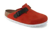 Birkenstock Boston Suede Leather Narrow fit Unisex - Sandals Birkenstock - Red - 1025971-8 - Size: 8