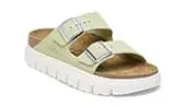 Birkenstock Arizona Platform - Papillio Suede Leather Narrow Fit Women - Sandals Birkenstock - Green - 1026888-8 - Size: 8