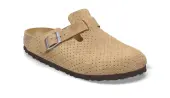 Birkenstock Boston BS Suede Embossed Regular Fit Unisex - Sandals Birkenstock - Light Brown - 1026948-7 - Size: 7