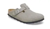 Birkenstock Boston BS Suede Embossed Regular Fit Unisex - Sandals Birkenstock - Grey - 1027040-5 - Size: 5