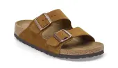 Birkenstock Arizona Suede Leather Regular Fit Women - Sandals Birkenstock - Brown - 1027082-8 - Size: 8
