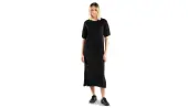 Dedicated Long T-shirt Dress Ronneby Black Women - Dress Dedicated - Black - 18562-M - Size: M