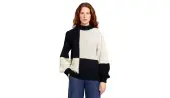Dedicated Sweater Knitted Rutbo Blocks Black/Vanilla White Women - Hoodies and Sweatshirts Dedicated - Black - 21313-S - Size: S